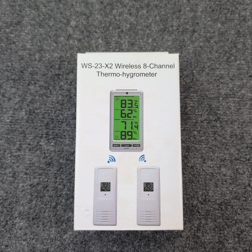 Ambient Weather WS-23-X2 Wireless Thermo Hygrometer 8 Channel Temp Monitor